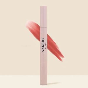 Nakery Beauty Lip Peptide Color Drench  Dual End Liner And Lipstick- Naked Rose